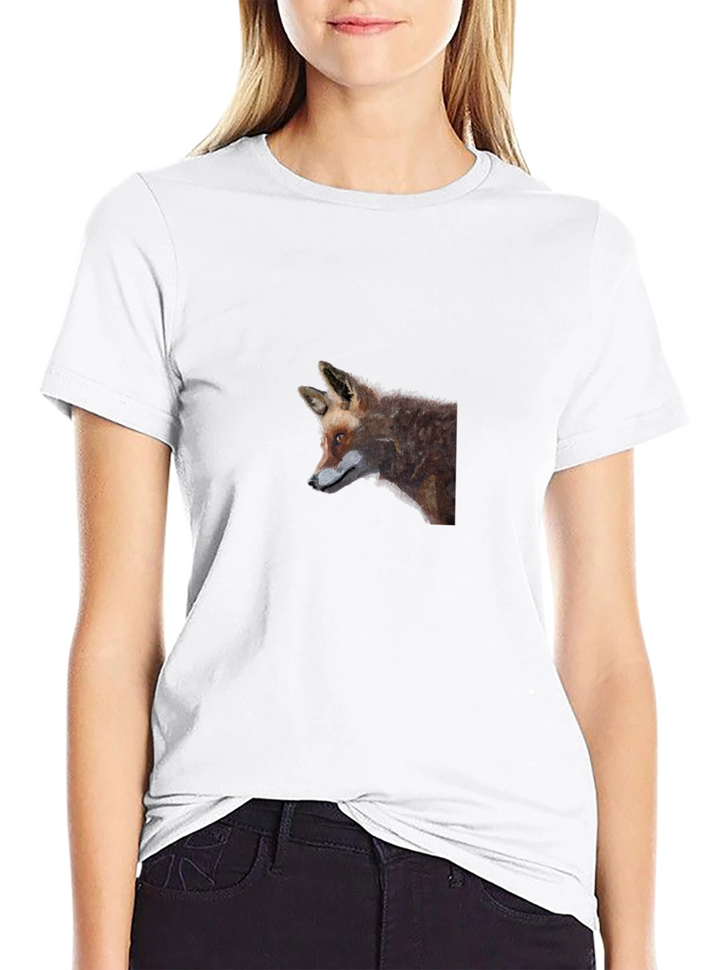 Fox Graphic Tee - Black Cotton T-Shirt