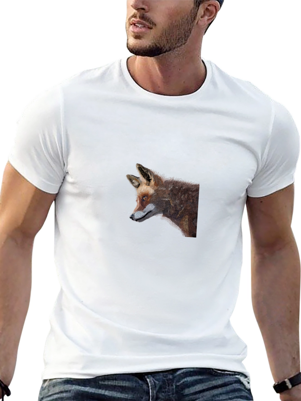 Fox Graphic Tee - Black Cotton T-Shirt
