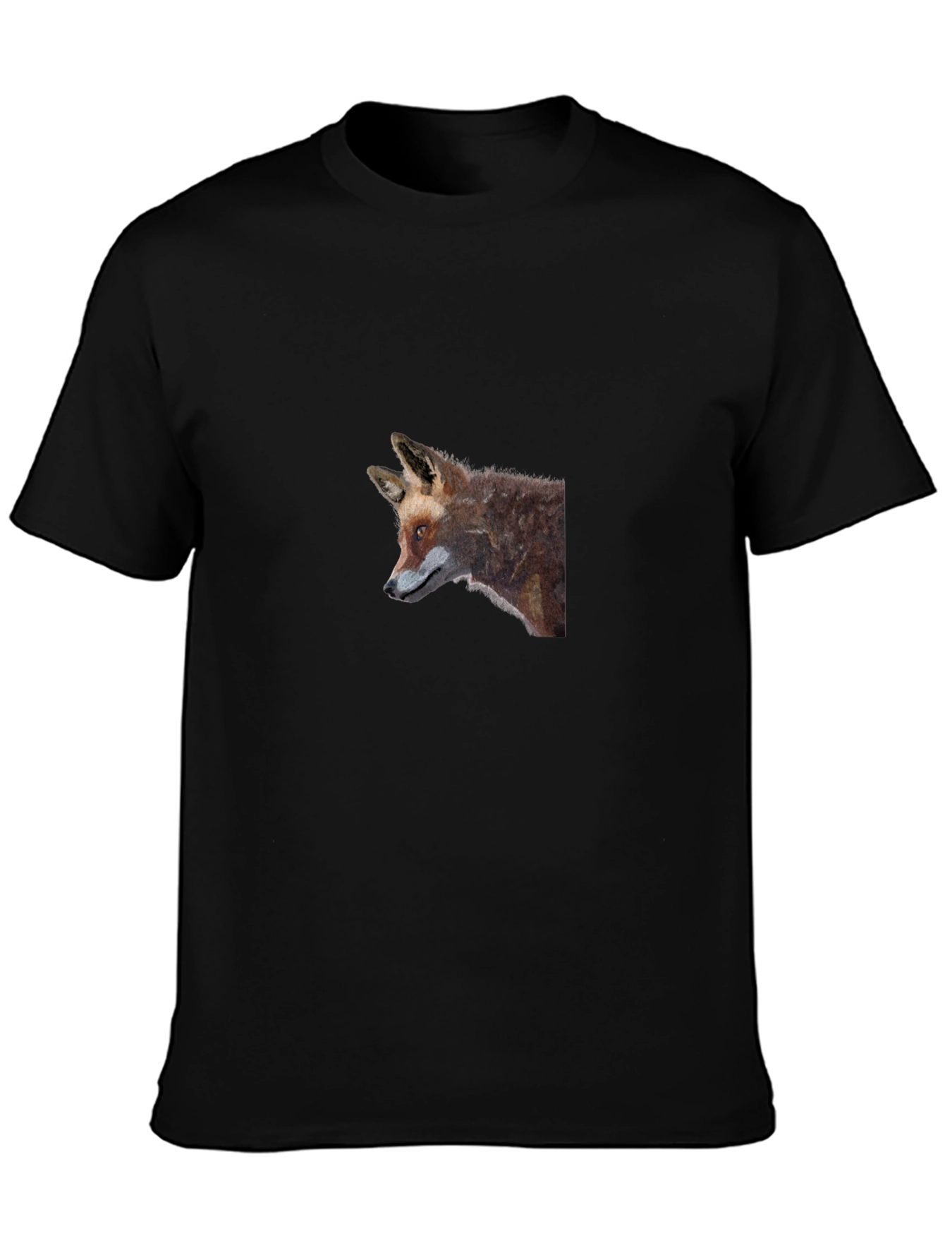 Fox Graphic Tee - Black Cotton T-Shirt