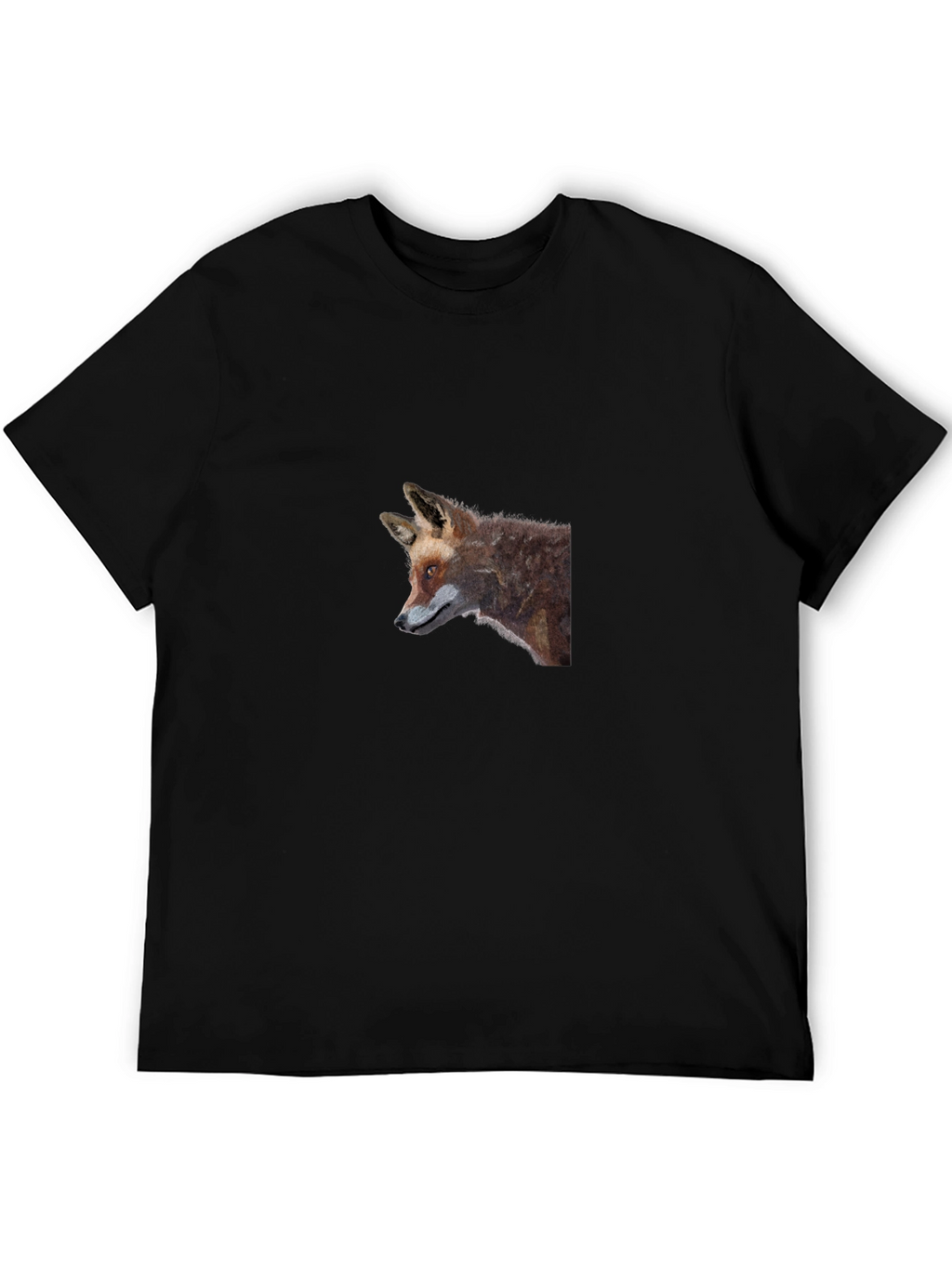 Fox Graphic Tee - Black Cotton T-Shirt