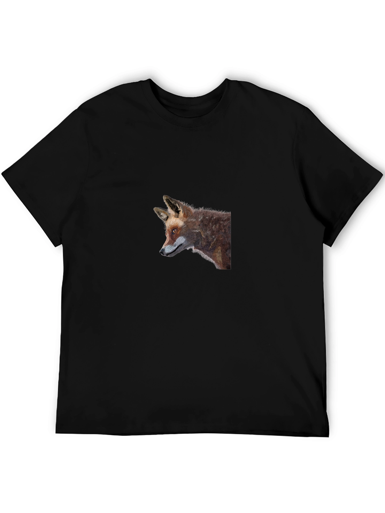 Fox Graphic Tee - Black Cotton T-Shirt