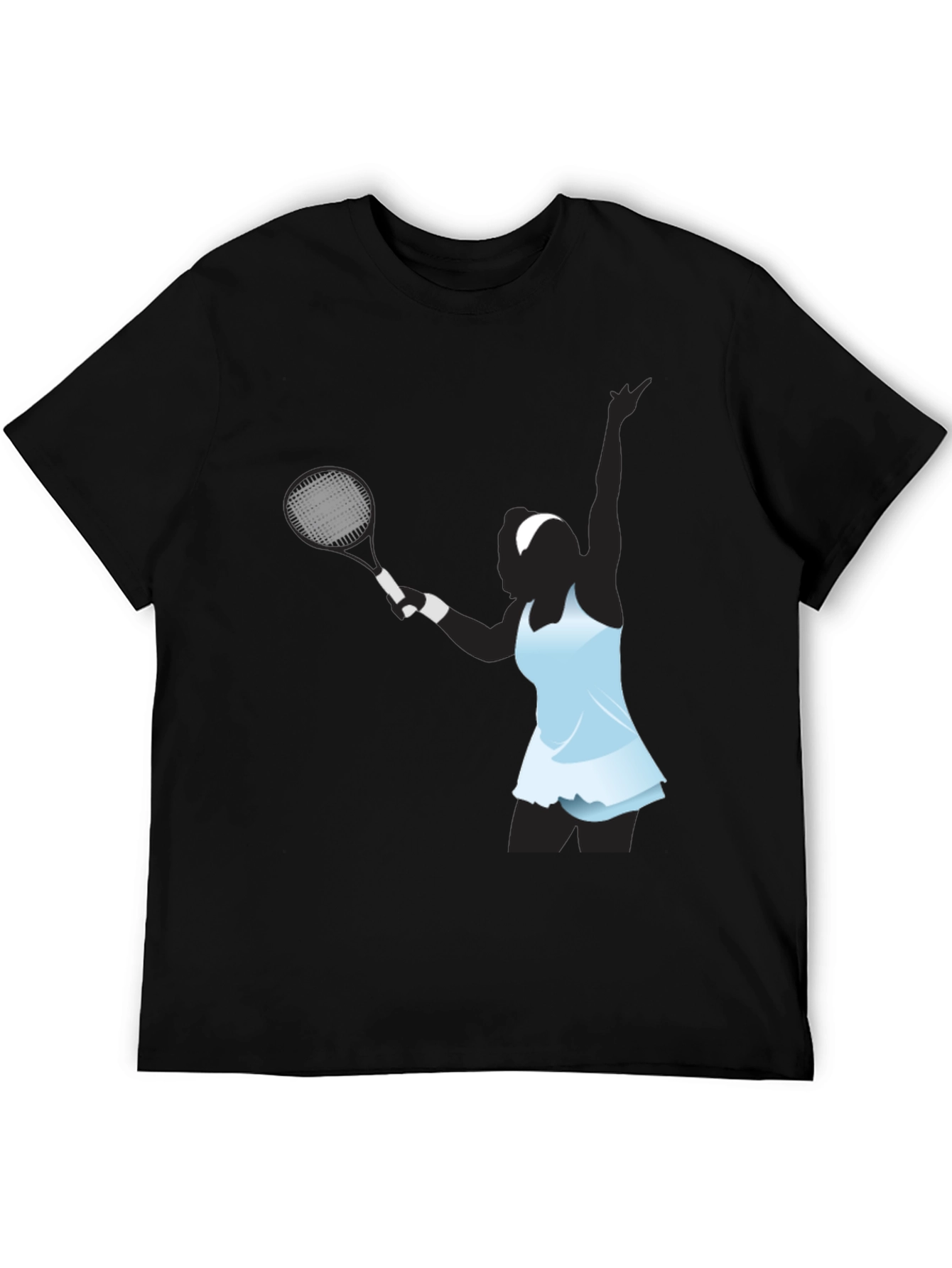 Tennis Player Graphic Black T-Shirt