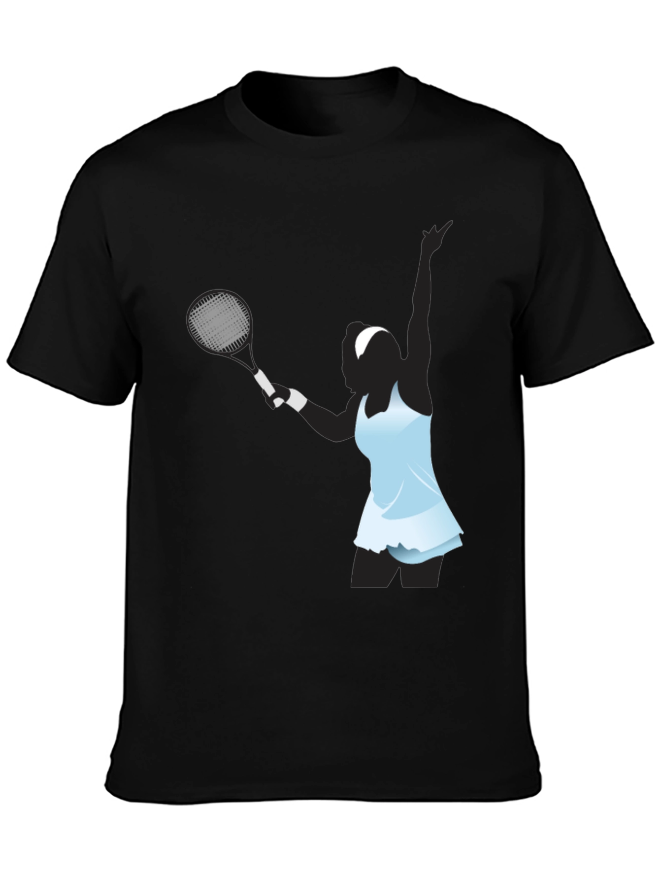 Tennis Player Graphic Black T-Shirt
