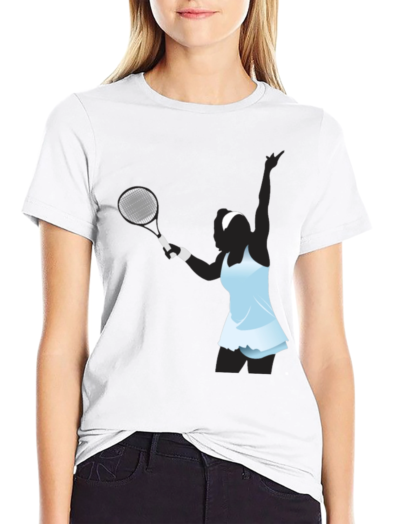 Tennis Player Graphic Black T-Shirt