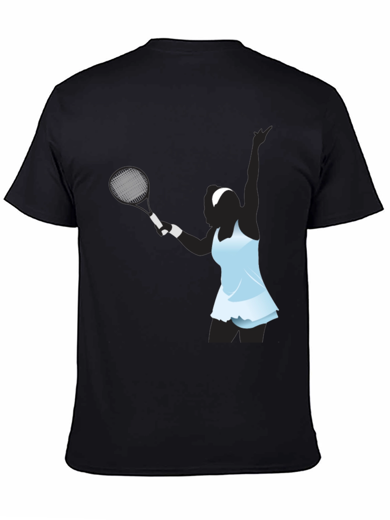 Tennis Player Graphic Black T-Shirt