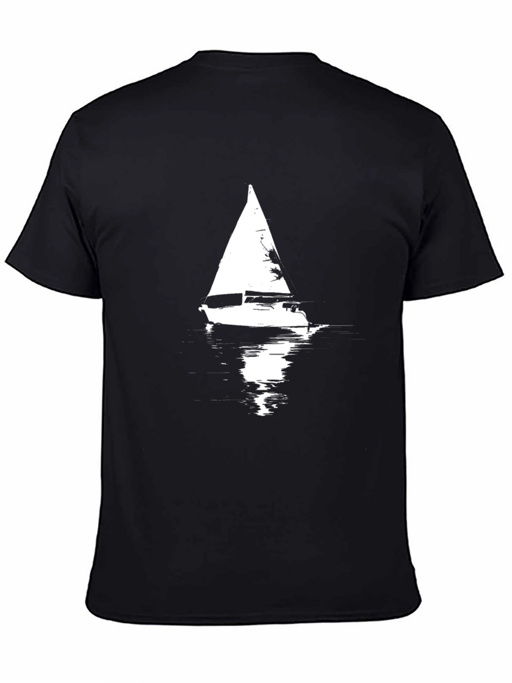 Sailboat Graphic Tee - Black Cotton T-Shirt