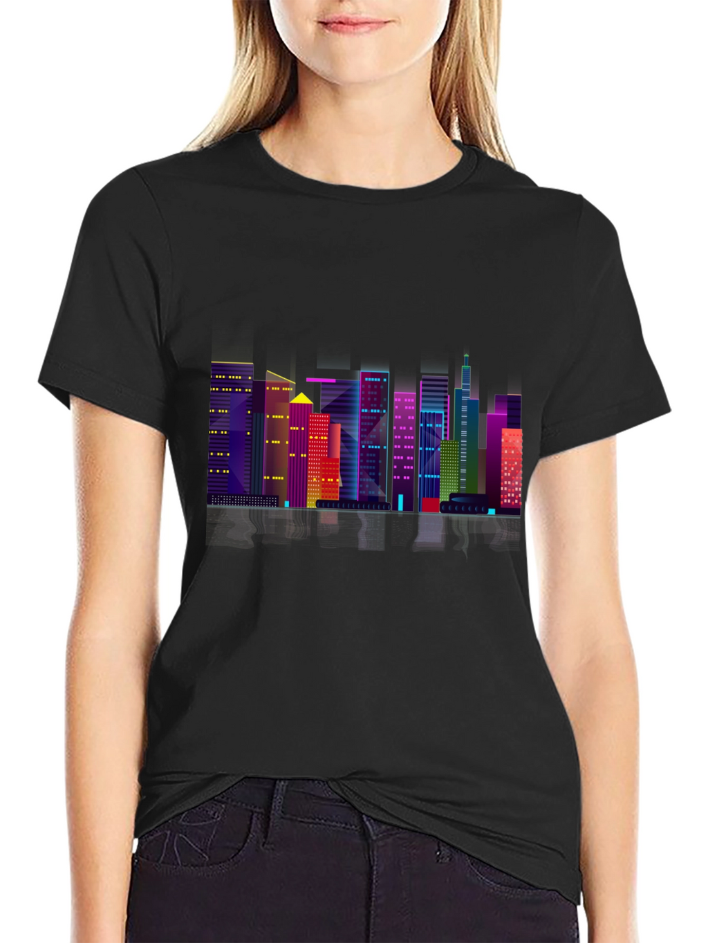 Cityscape Graphic Black T-Shirt