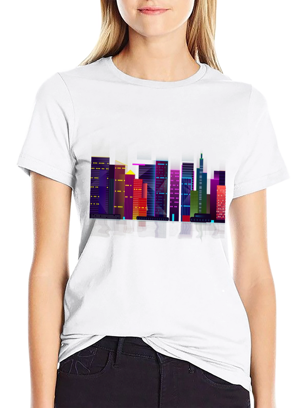 Cityscape Graphic Black T-Shirt