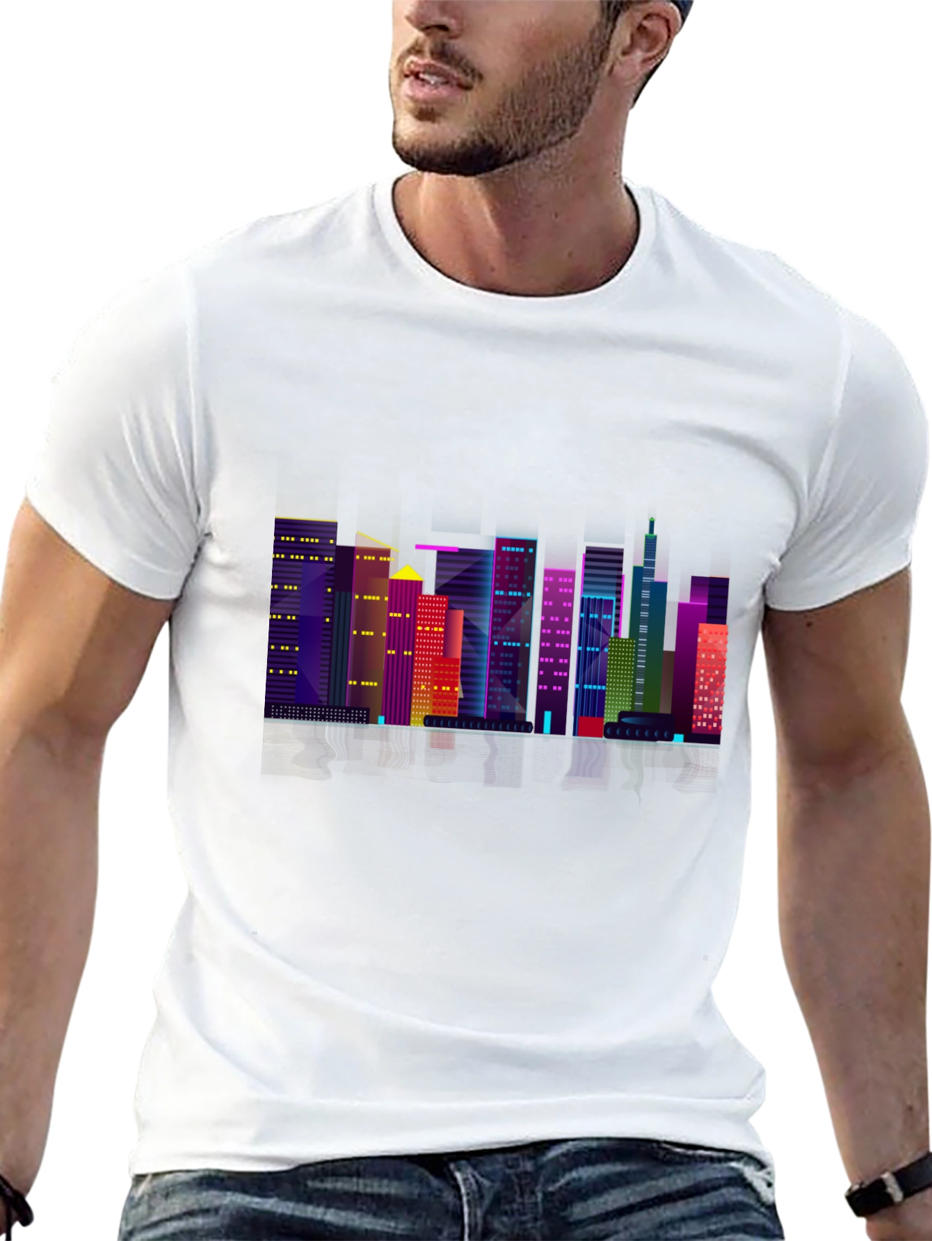 Cityscape Graphic Black T-Shirt