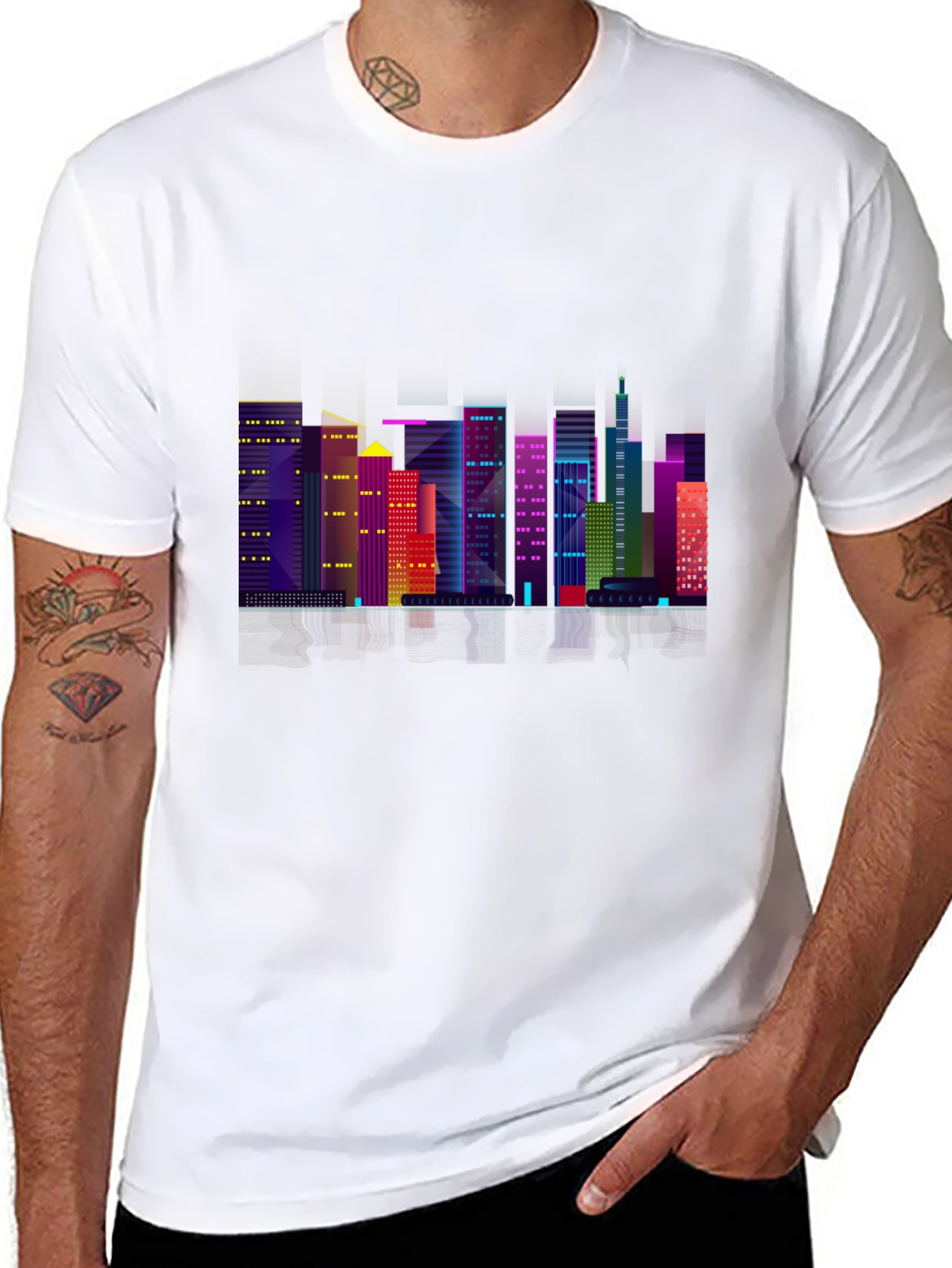 Cityscape Graphic Black T-Shirt