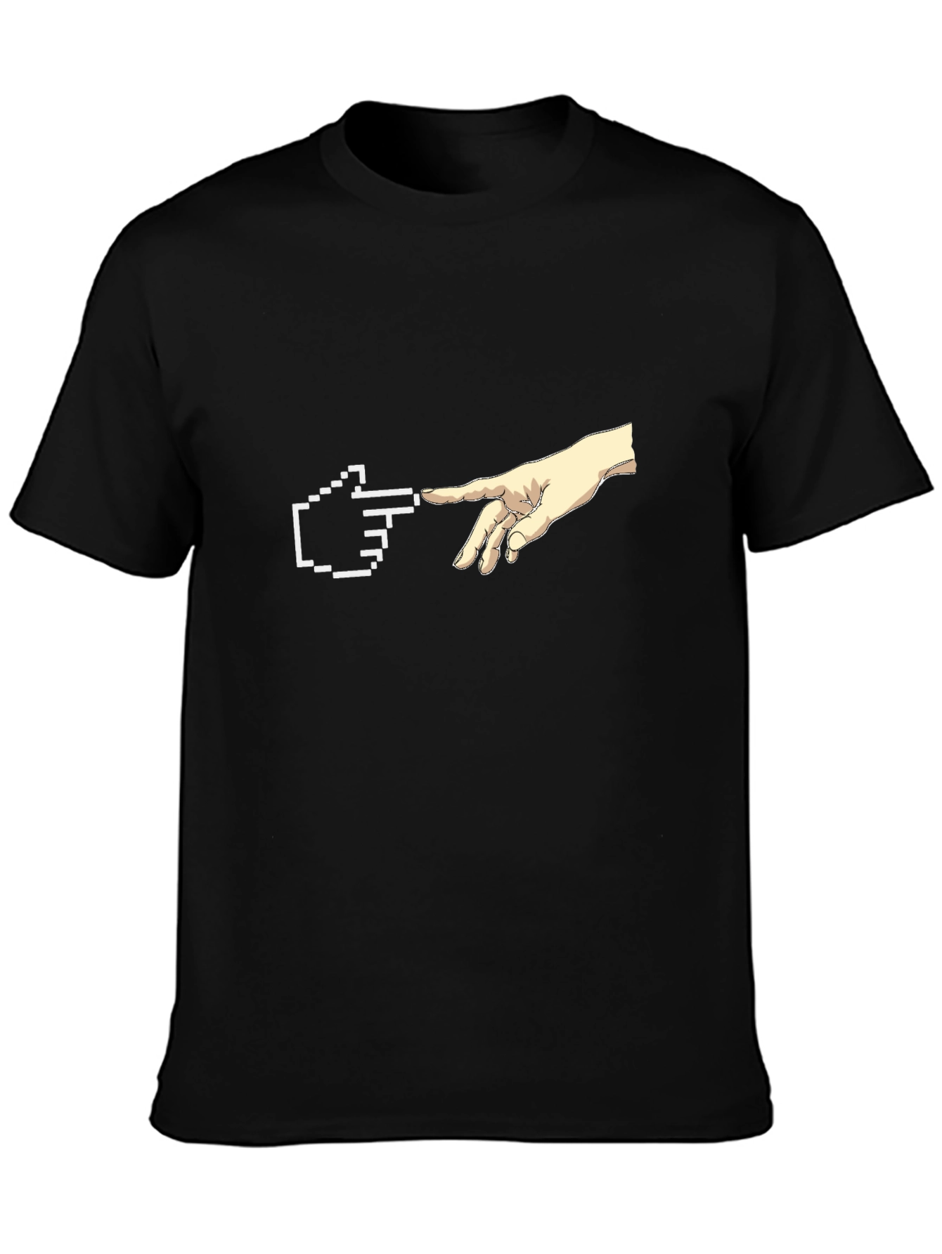 Creation Pixel Hand T-Shirt - Black Graphic Tee