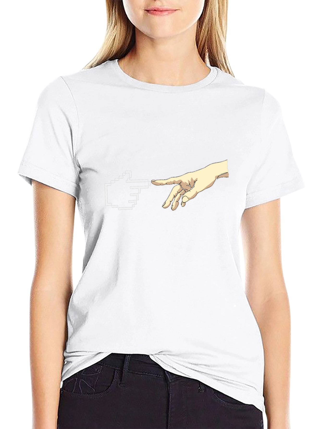 Creation Pixel Hand T-Shirt - Black Graphic Tee