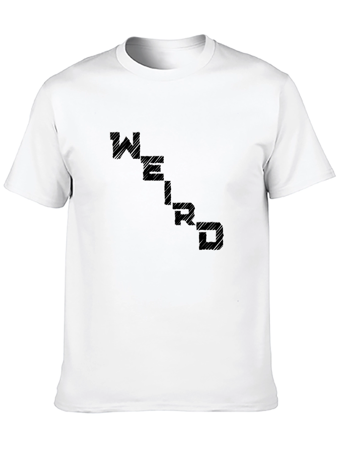 Abstract Scribble Letter Print Black T-Shirt