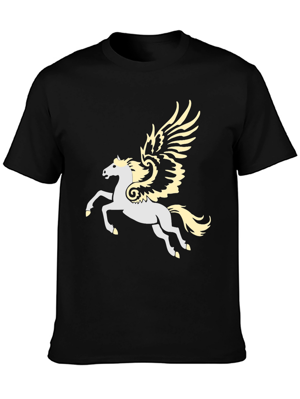 Pegasus Graphic T-Shirt - Black Cotton Blend