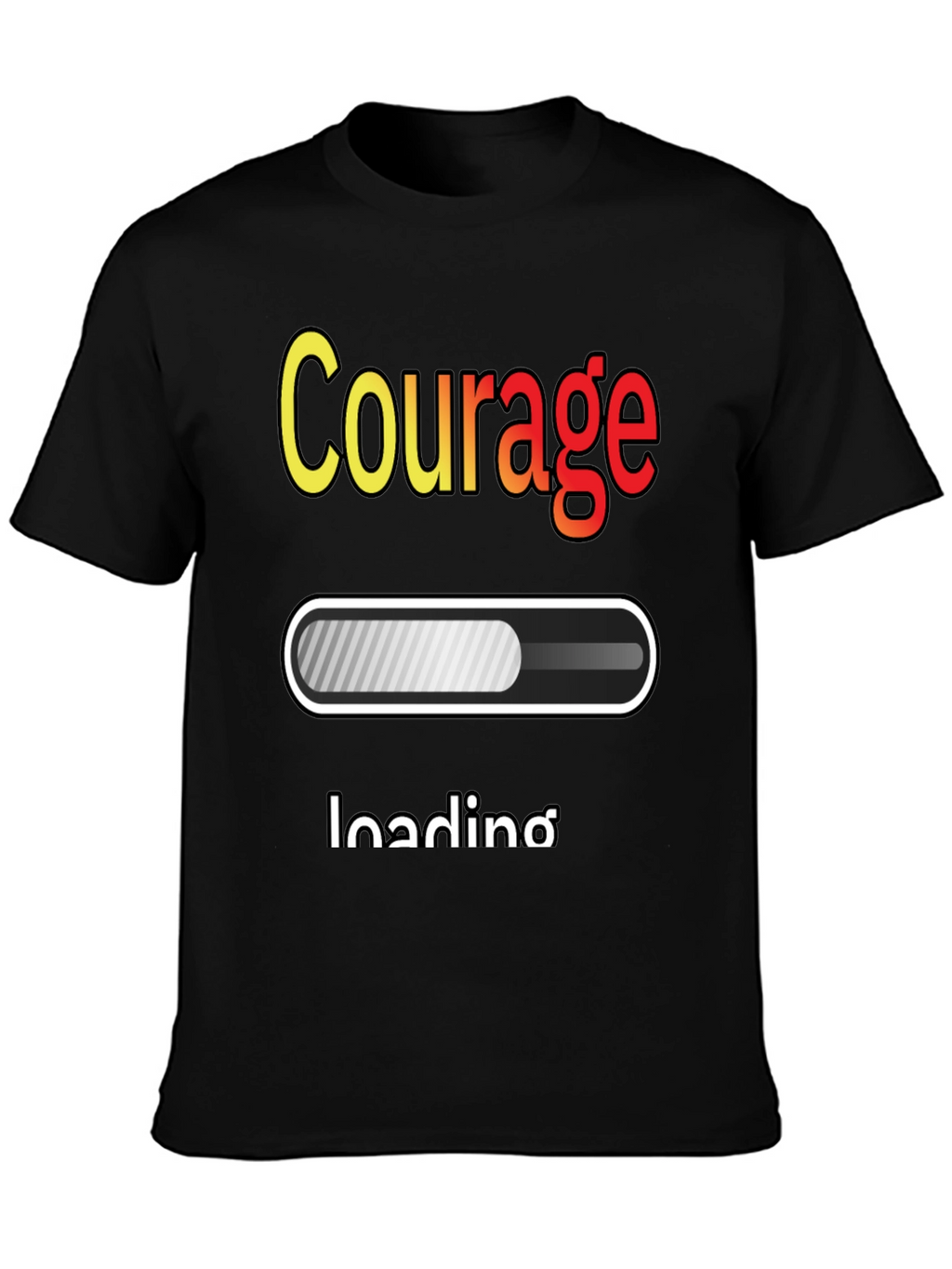 Courage Loading Graphic T-Shirt - Black