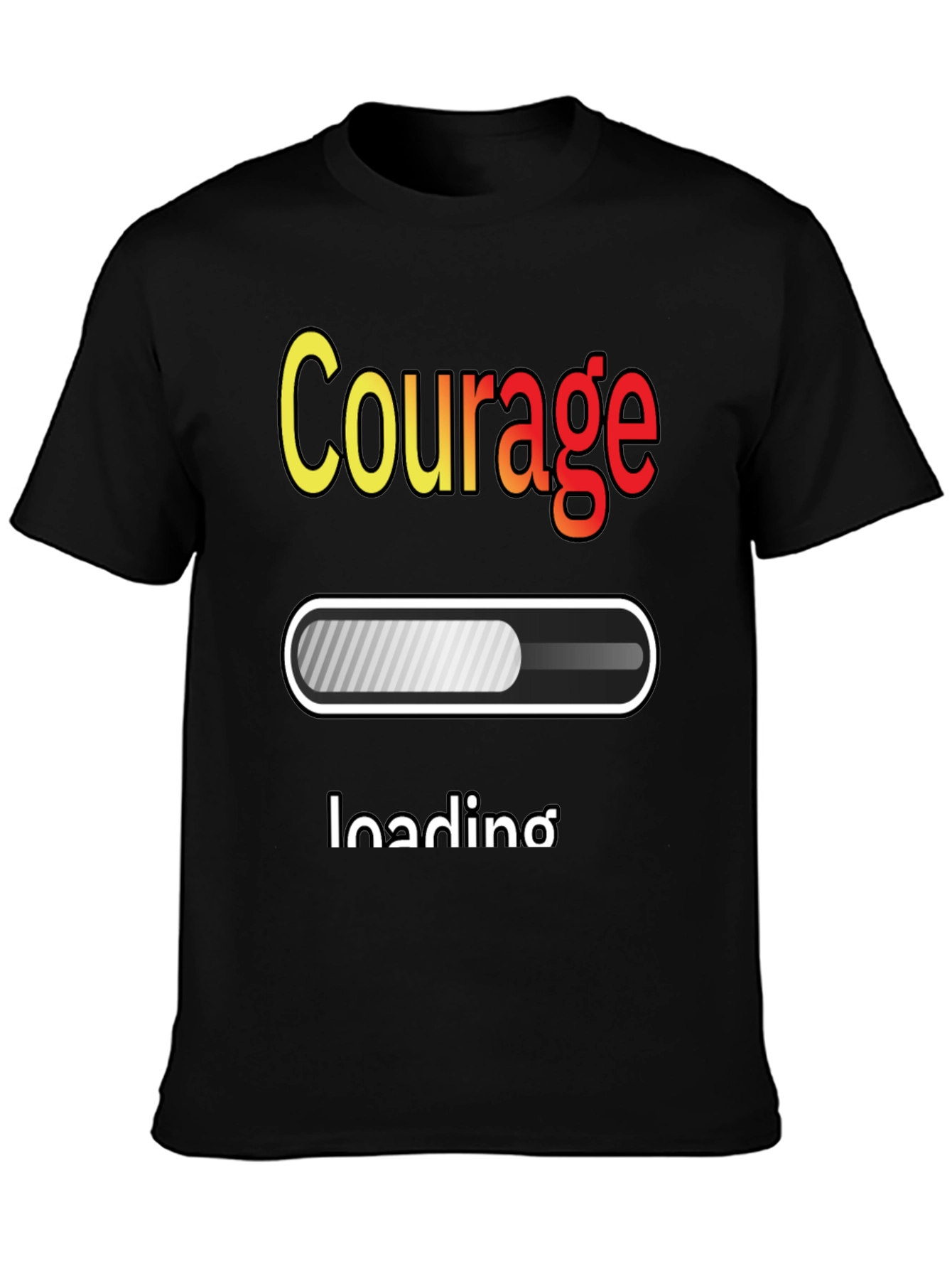 Courage Loading Graphic T-Shirt - Black