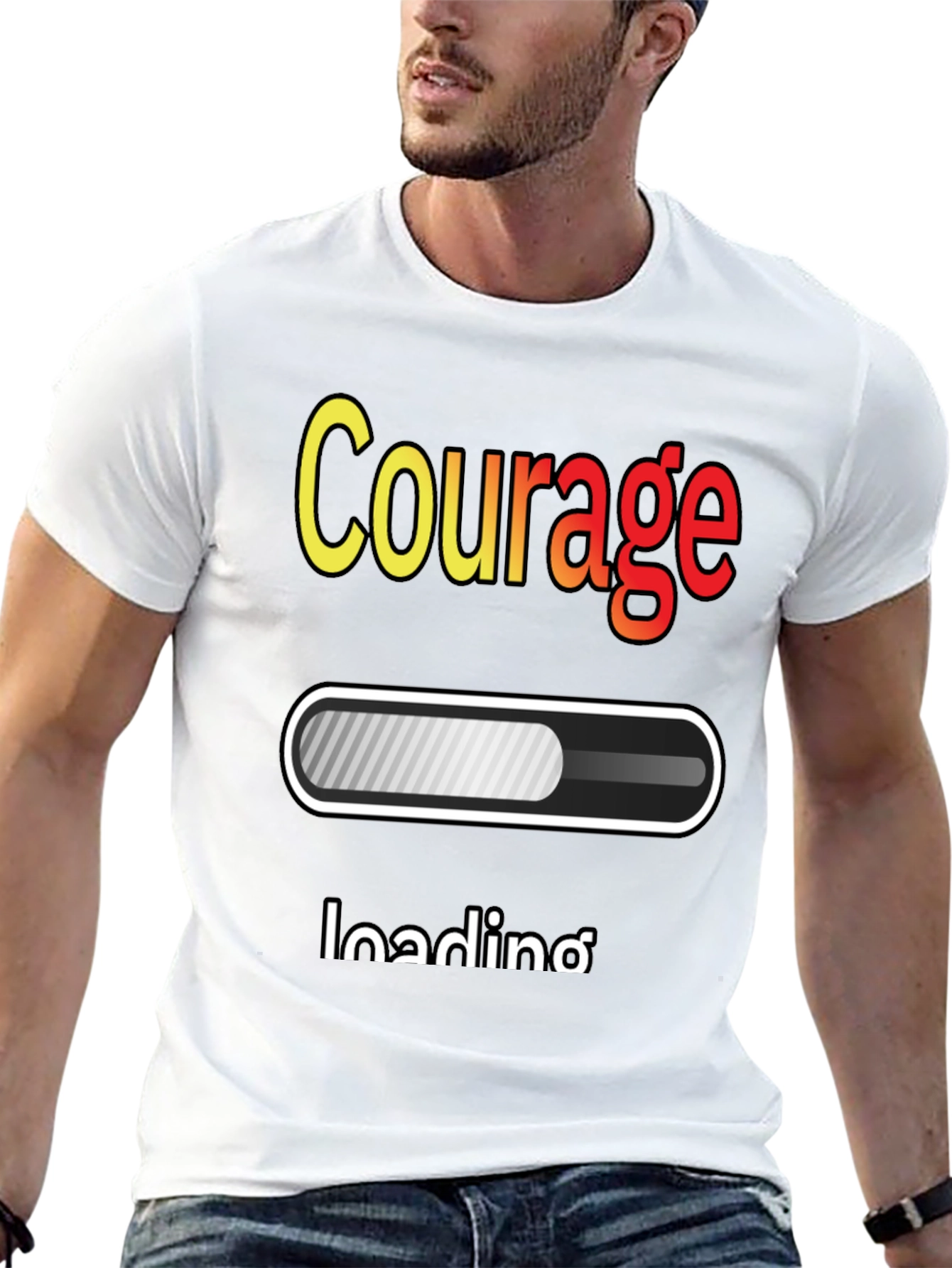 Courage Loading Graphic T-Shirt - Black