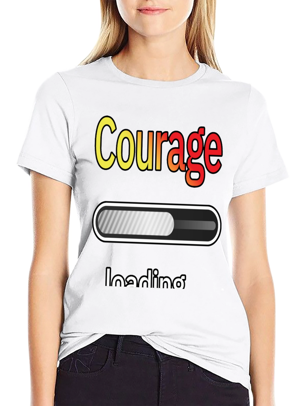 Courage Loading Graphic T-Shirt - Black