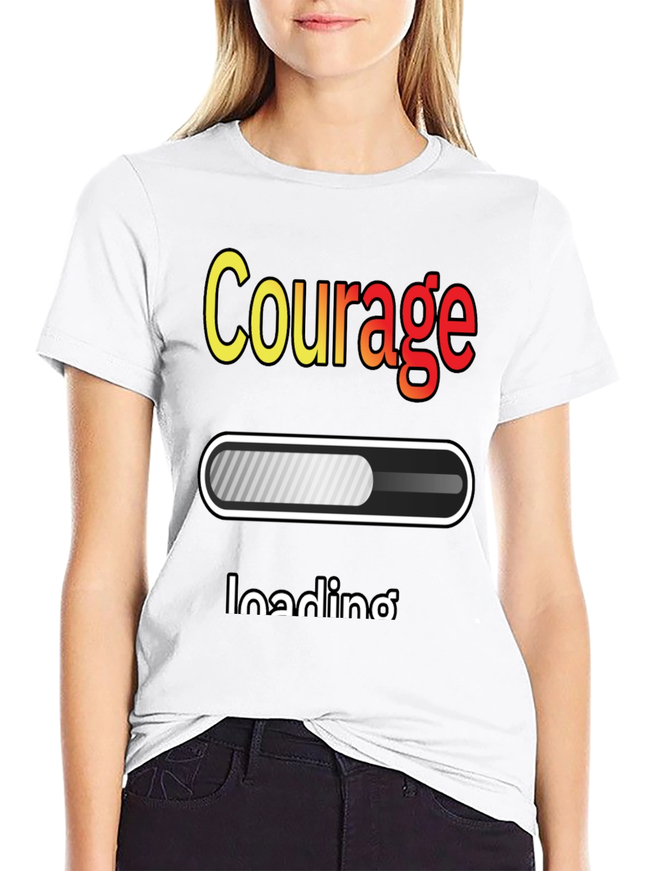 Courage Loading Graphic T-Shirt - Black