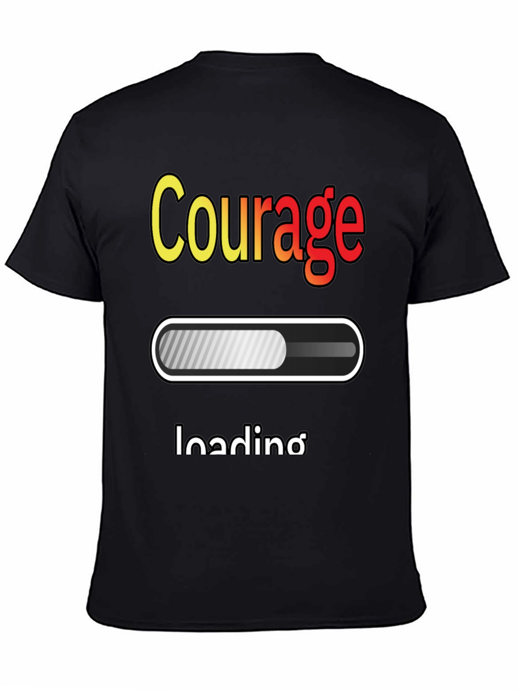 Courage Loading Graphic T-Shirt - Black