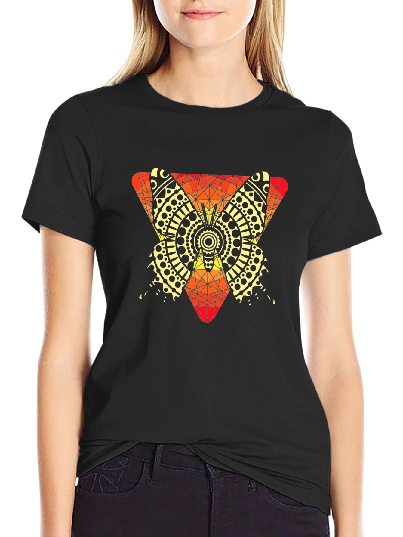 Geometric Butterfly Graphic Tee - Unique Mens T-Shirt