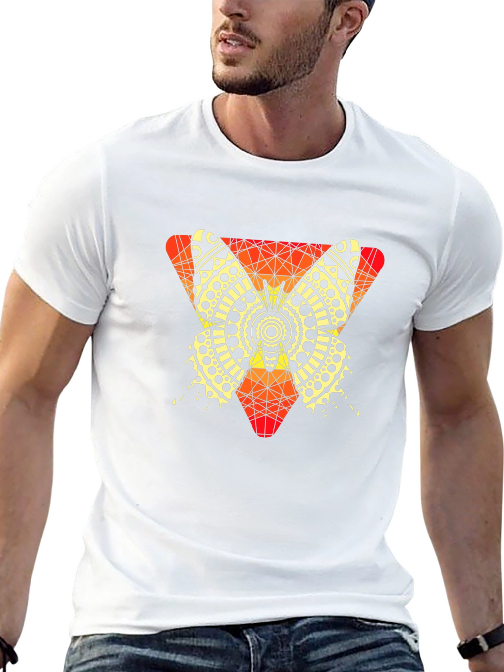 Geometric Butterfly Graphic Tee - Unique Mens T-Shirt