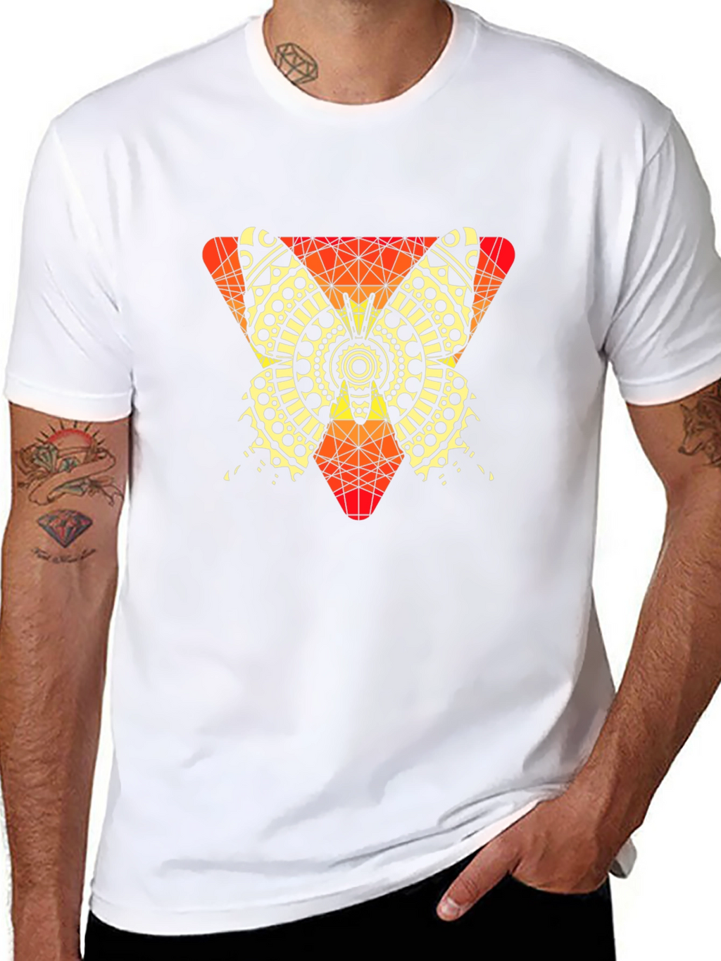 Geometric Butterfly Graphic Tee - Unique Mens T-Shirt