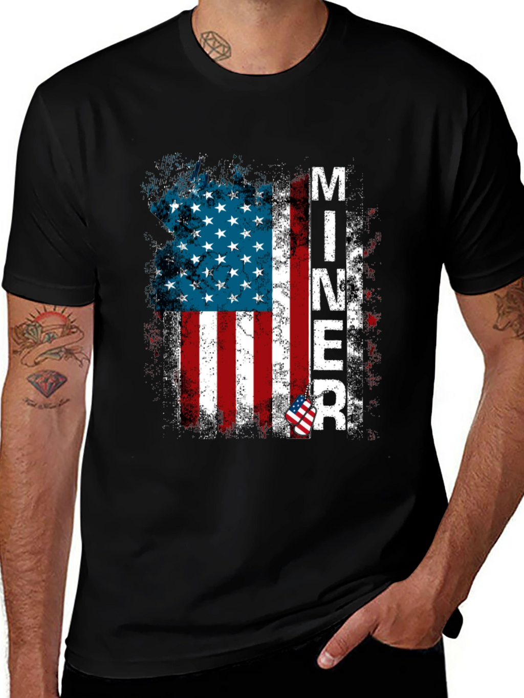 Miner American Flag T-Shirt