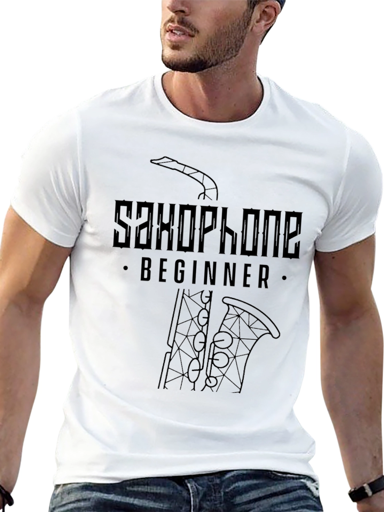 Saxophone Beginner Black T-Shirt