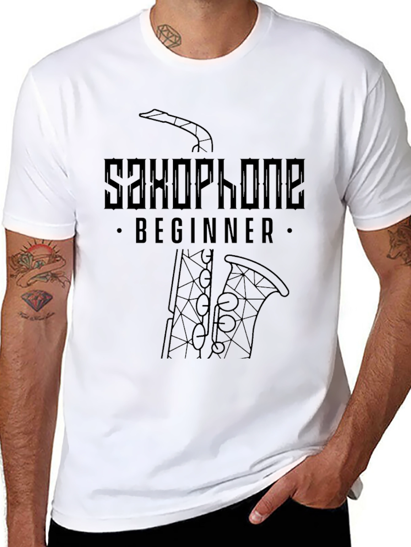Saxophone Beginner Black T-Shirt