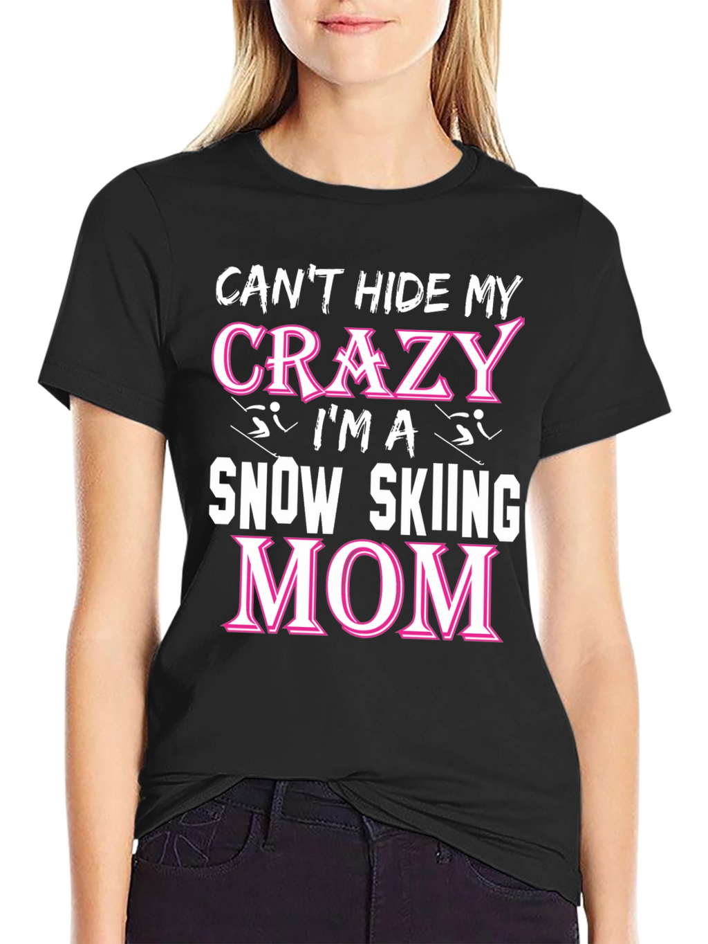 Crazy Snow Skiing Mom T-Shirt