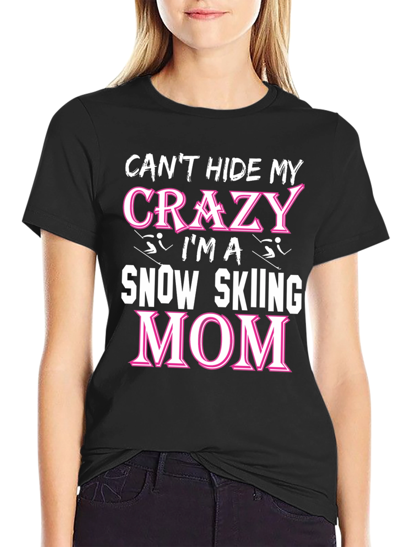 Crazy Snow Skiing Mom T-Shirt