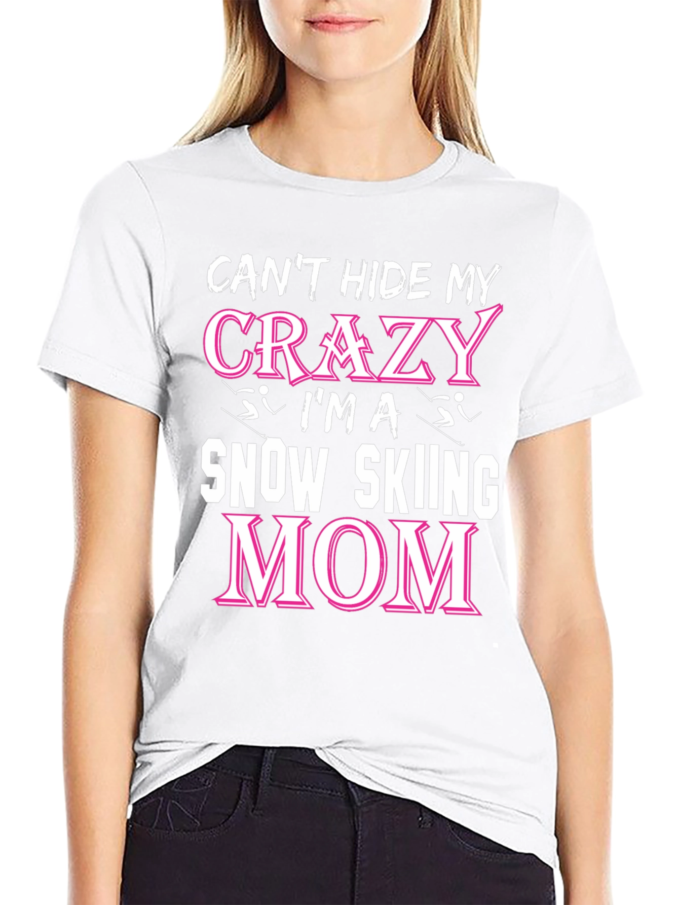 Crazy Snow Skiing Mom T-Shirt