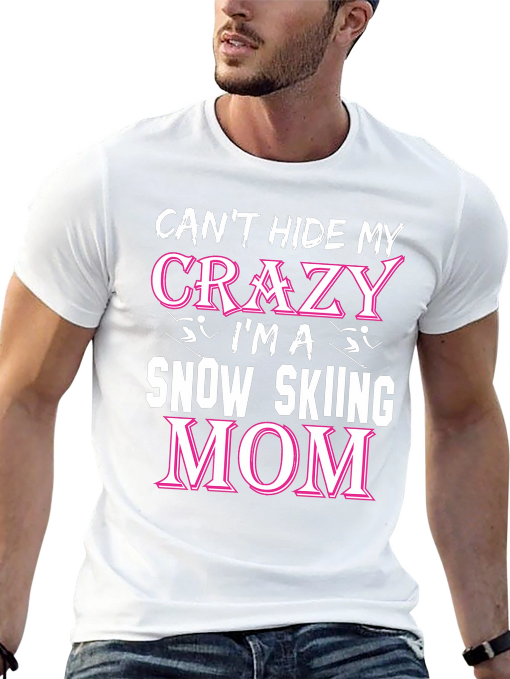 Crazy Snow Skiing Mom T-Shirt