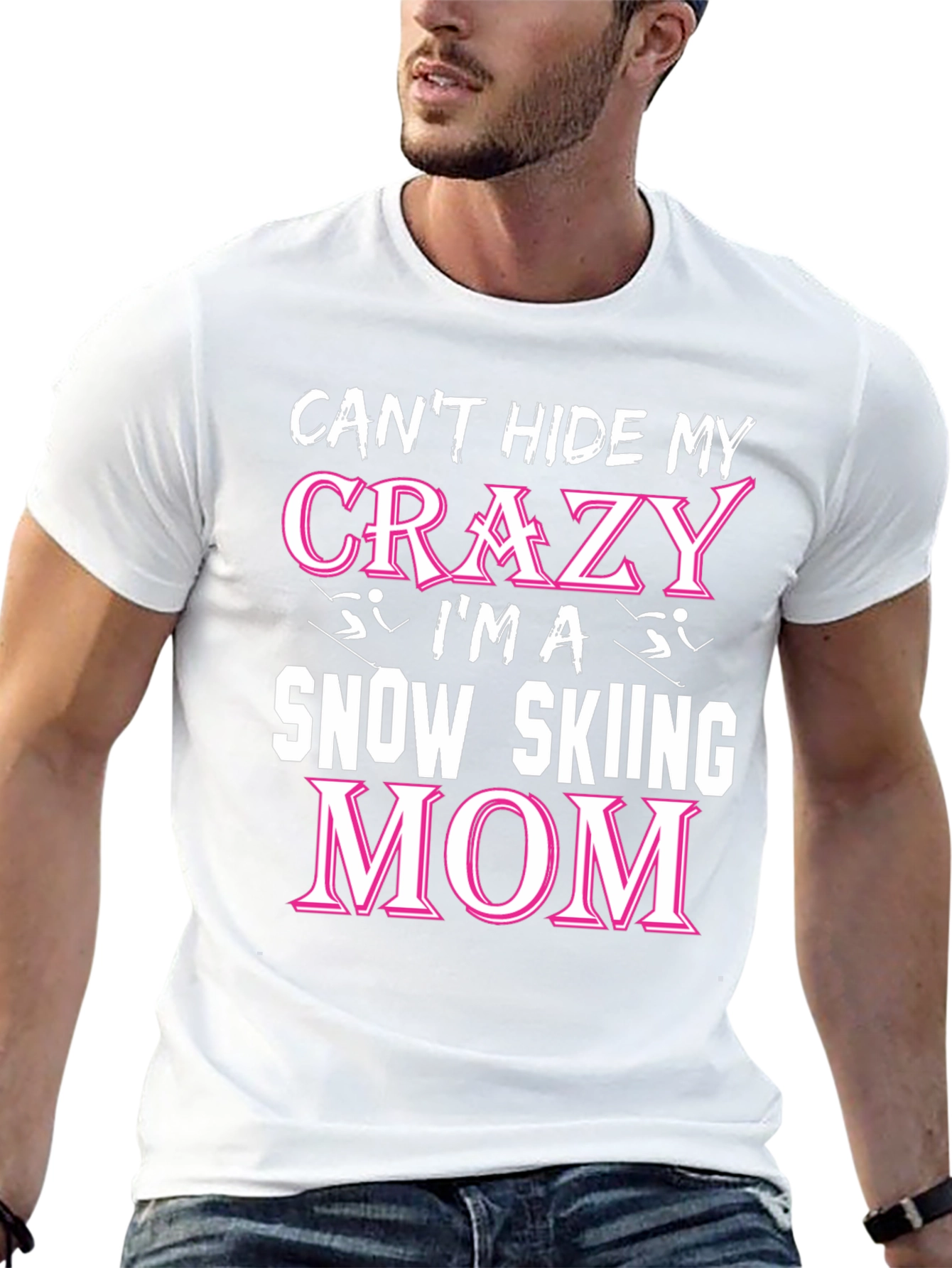 Crazy Snow Skiing Mom T-Shirt