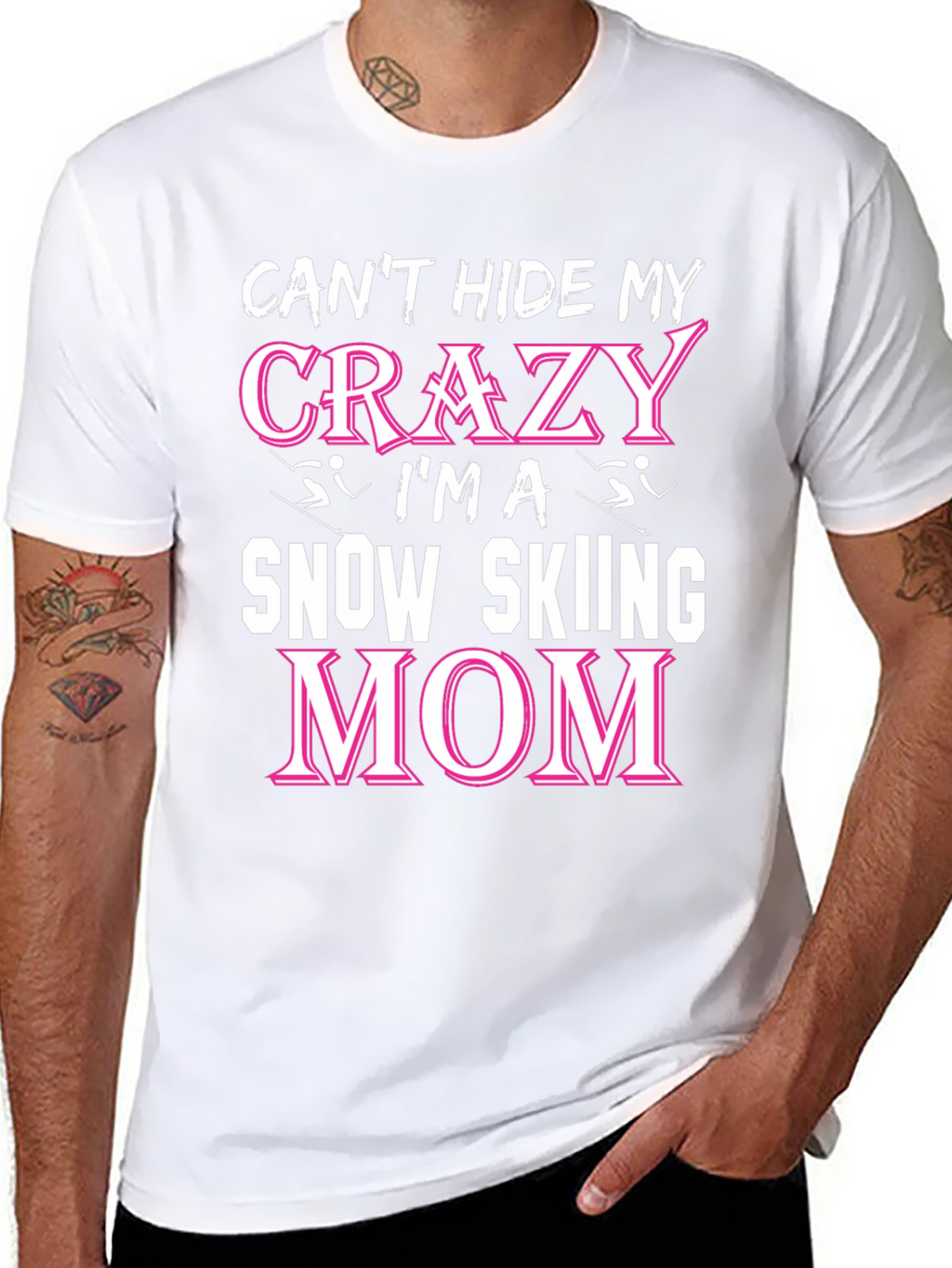 Crazy Snow Skiing Mom T-Shirt
