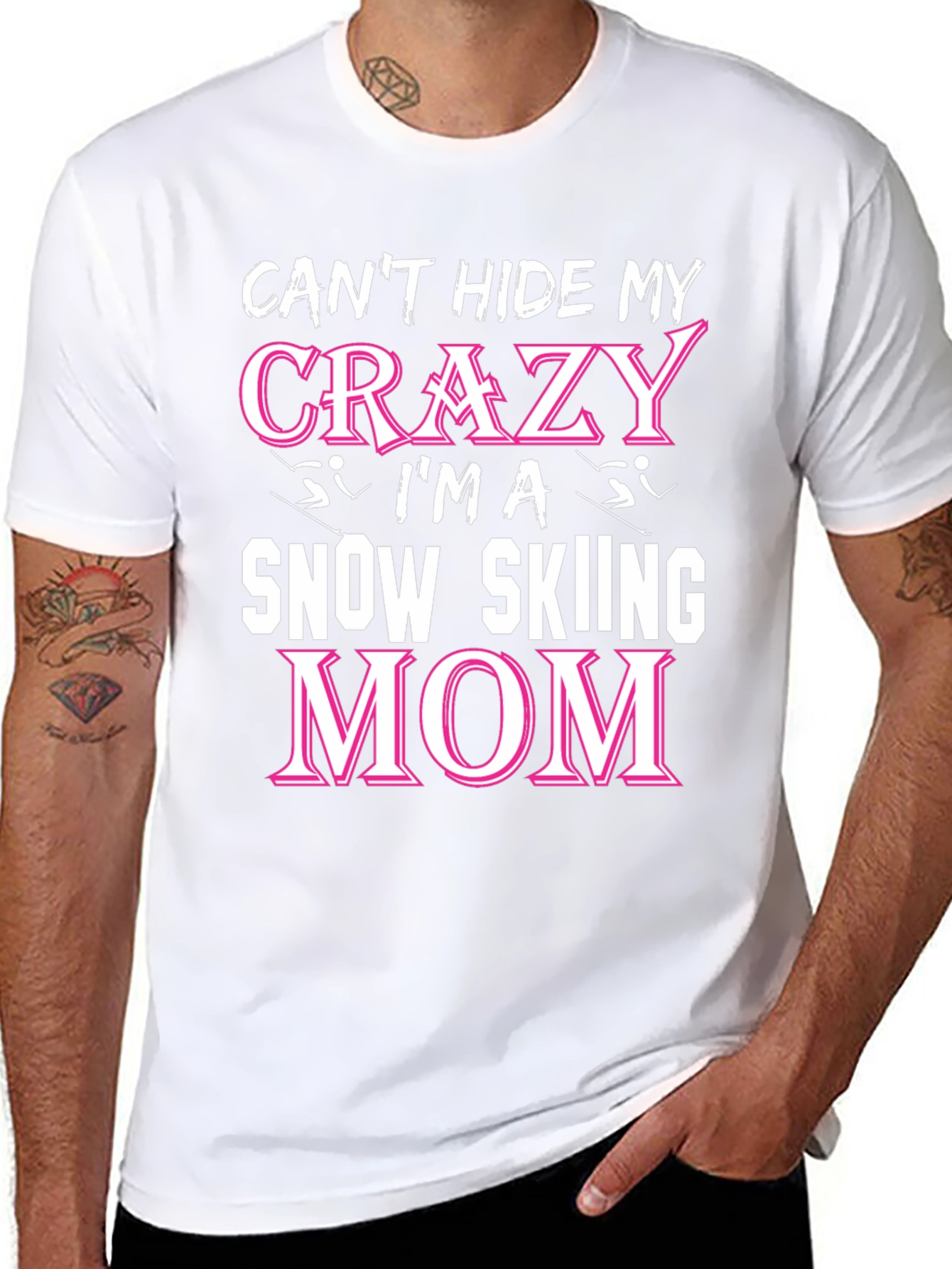 Crazy Snow Skiing Mom T-Shirt