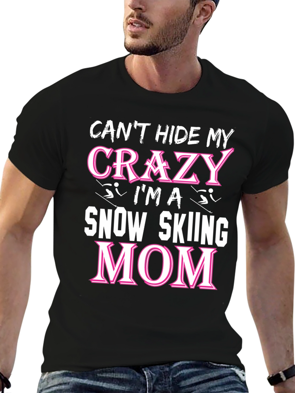 Crazy Snow Skiing Mom T-Shirt