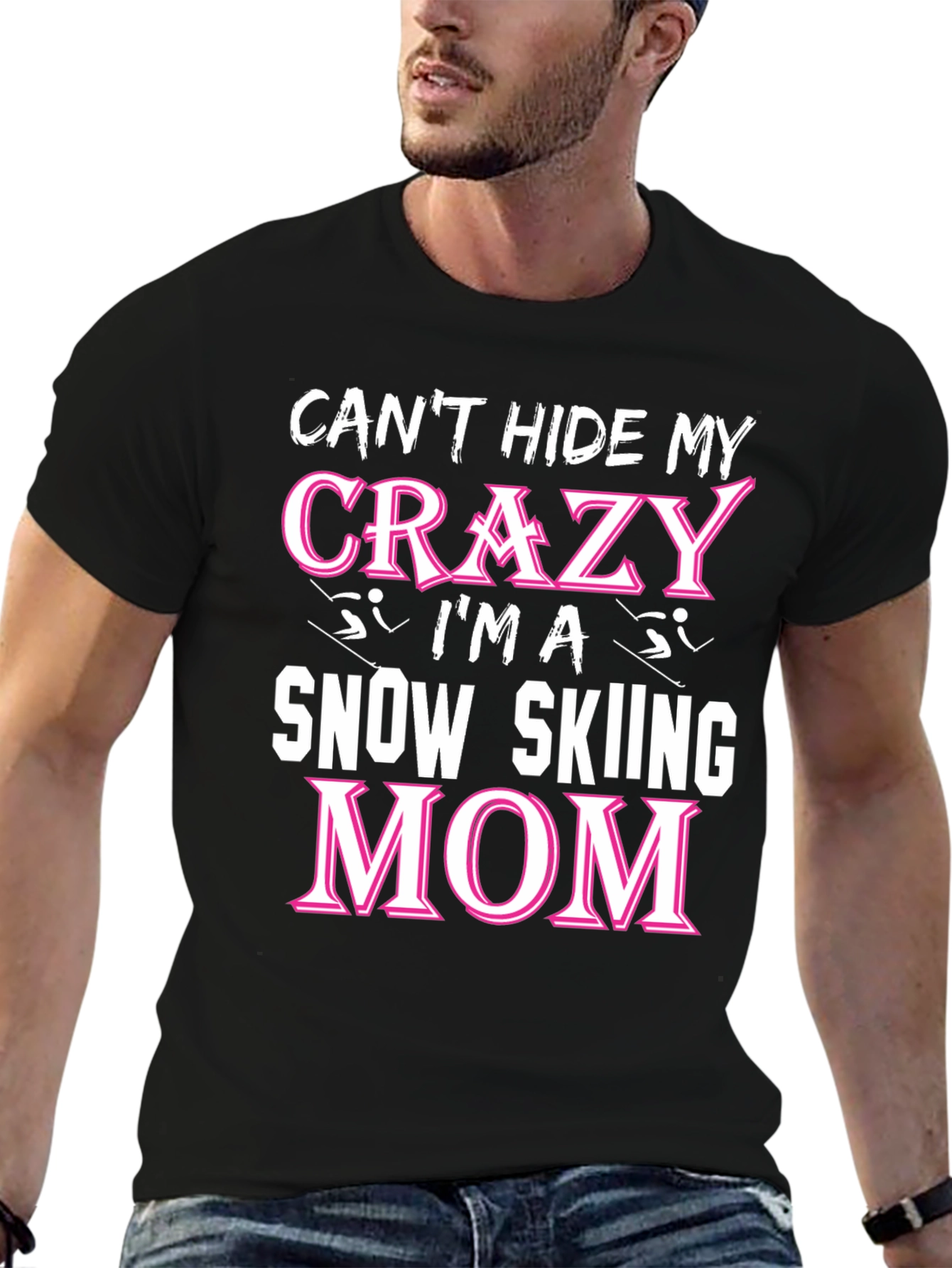 Crazy Snow Skiing Mom T-Shirt