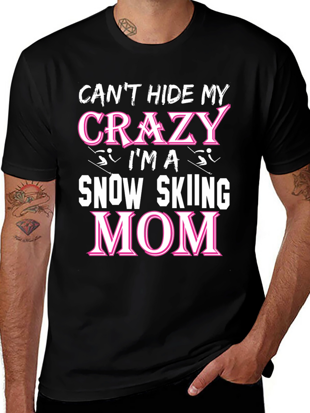 Crazy Snow Skiing Mom T-Shirt