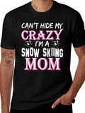 Crazy Snow Skiing Mom T-Shirt