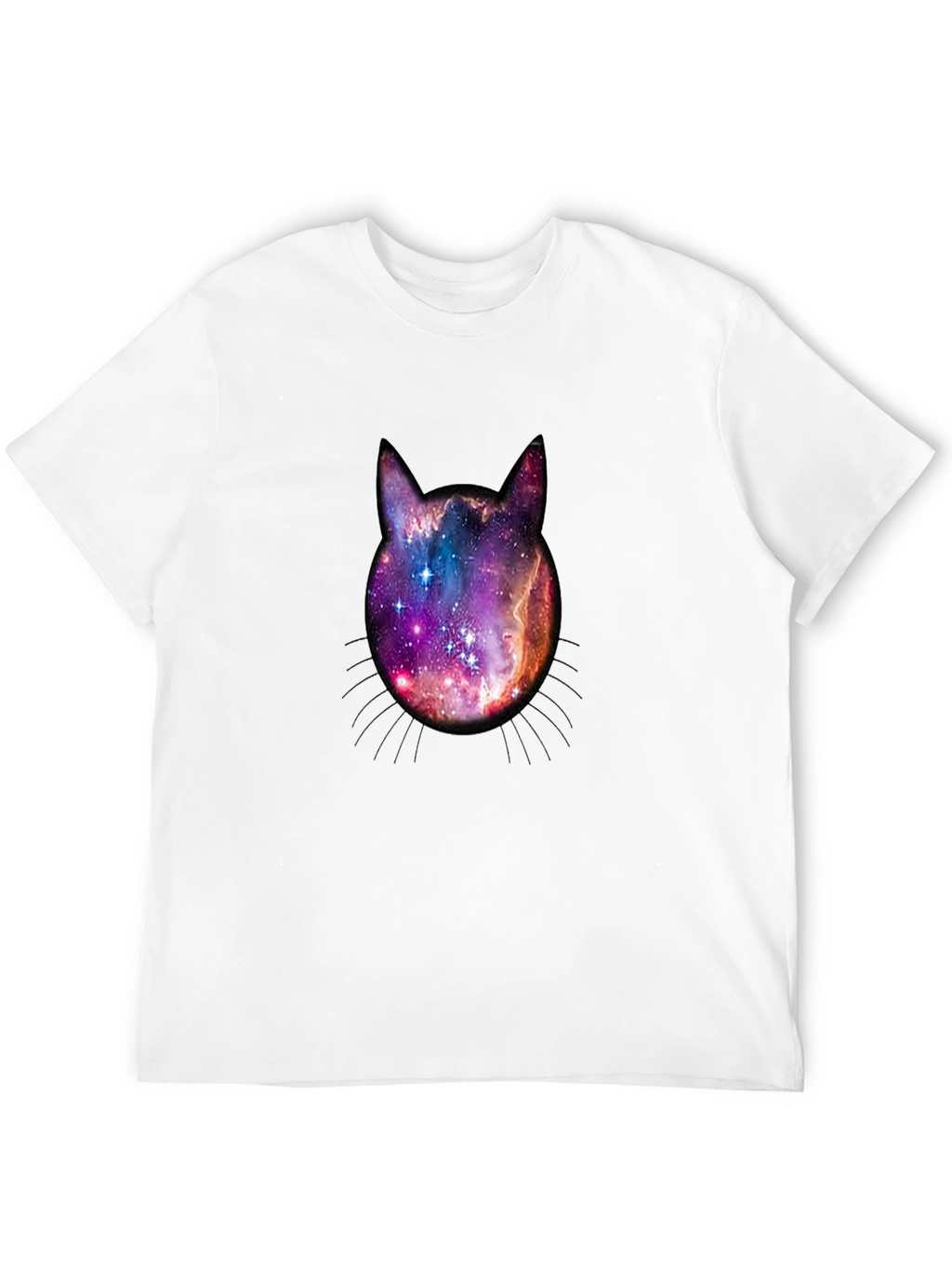 Galaxy Cat Head Graphic Tee - Black