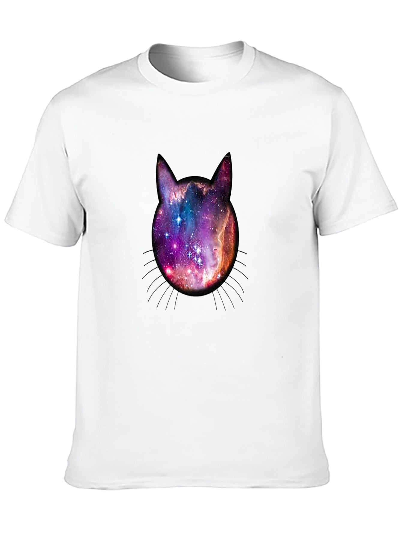 Galaxy Cat Head Graphic Tee - Black