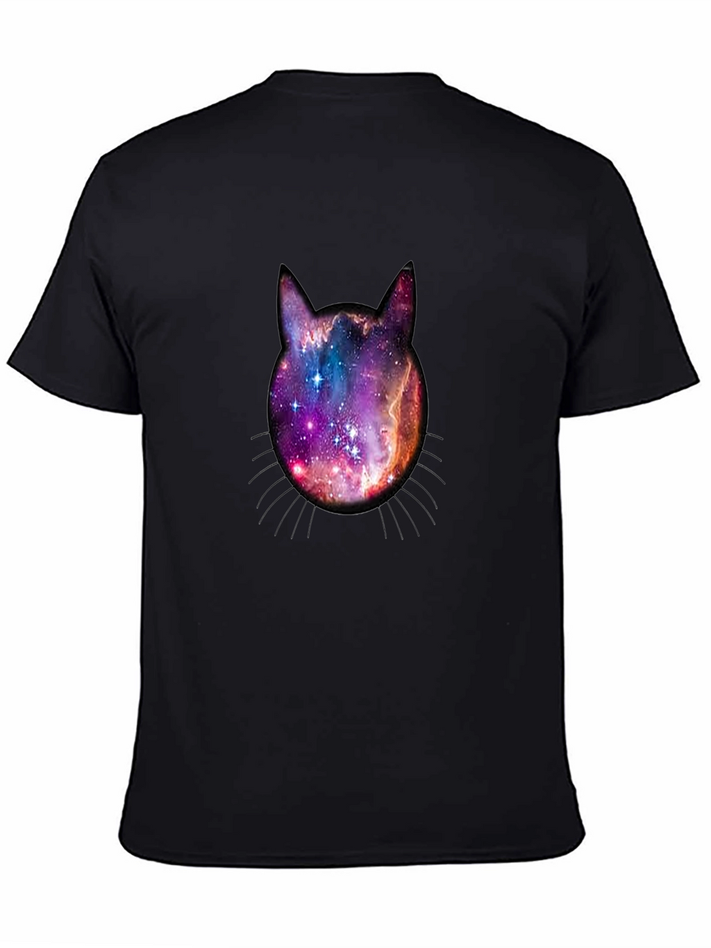 Galaxy Cat Head Graphic Tee - Black
