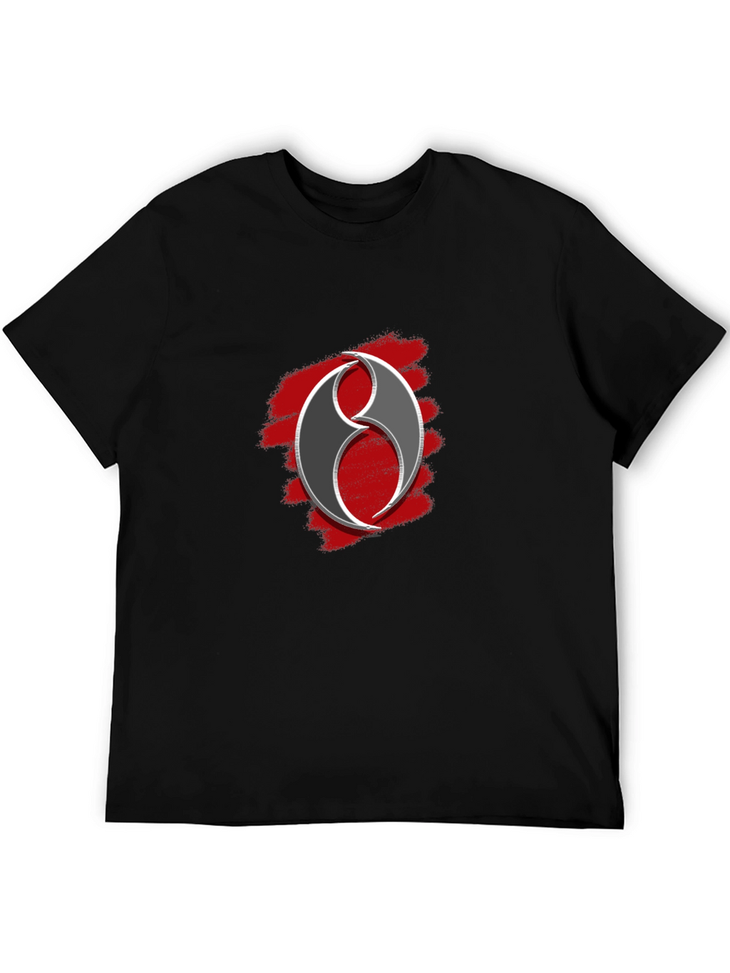 Abstract Symbol Graphic Tee - Black Casual T-Shirt
