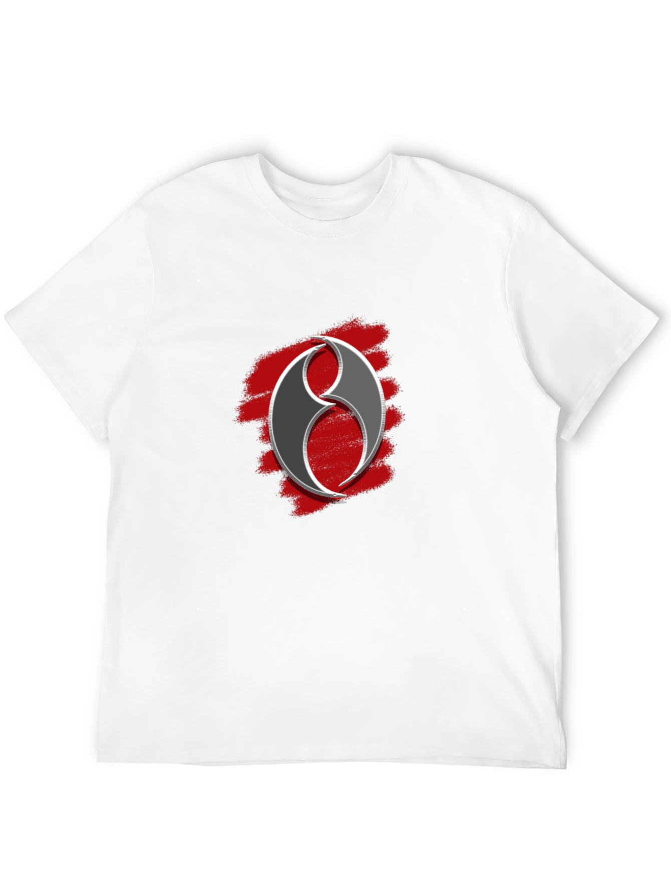 Abstract Symbol Graphic Tee - Black Casual T-Shirt