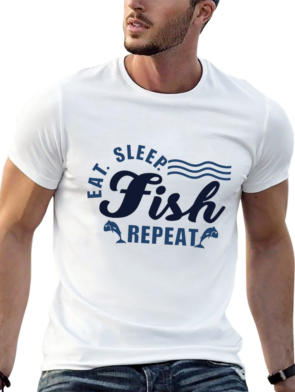 Eat Sleep Fish Repeat Graphic T-Shirt