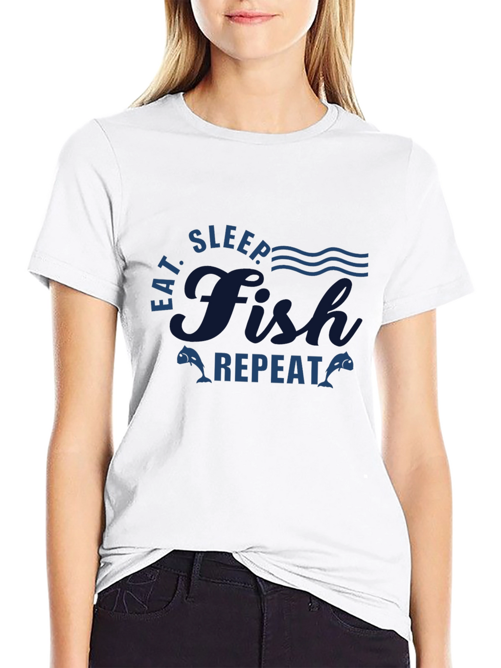 Eat Sleep Fish Repeat Graphic T-Shirt