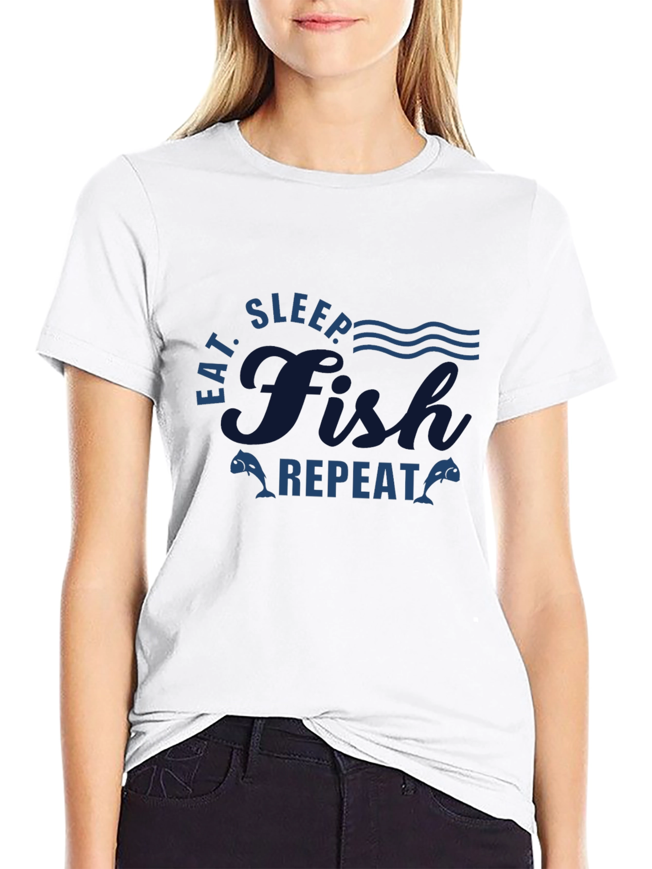 Eat Sleep Fish Repeat Graphic T-Shirt