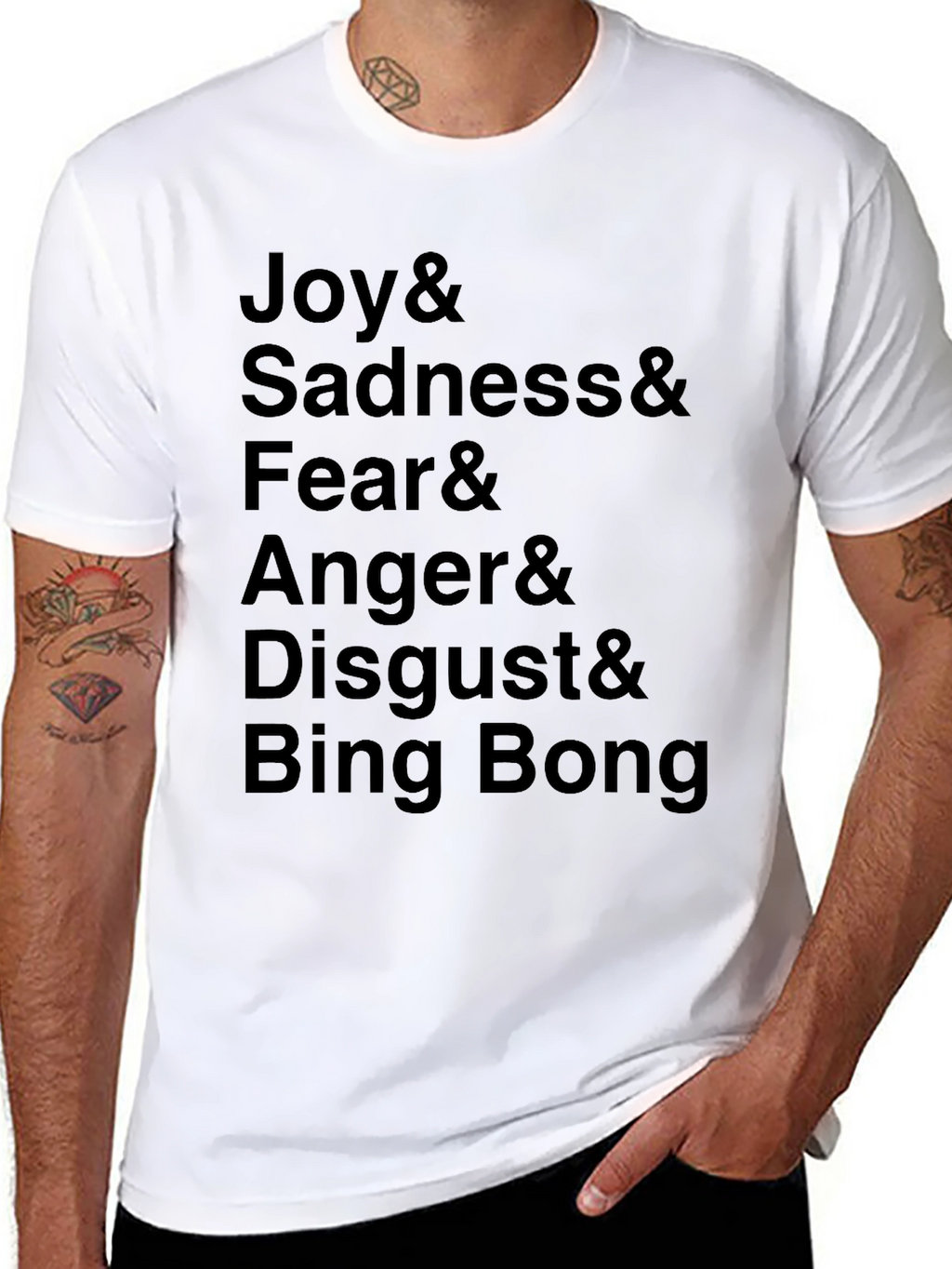 Inside Out Emotion Character Black T-Shirt